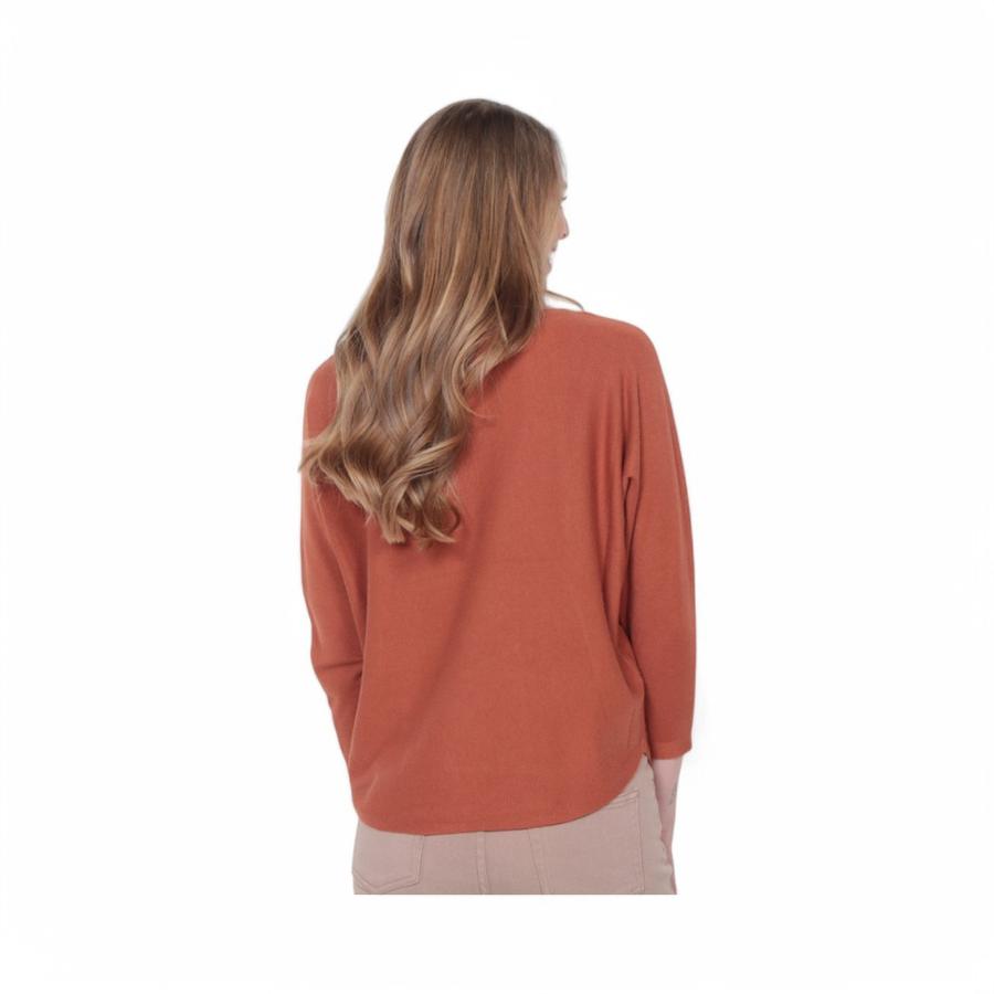 Sweater Mujer Wados 14754 Escote Redondo Naranjo Oxido