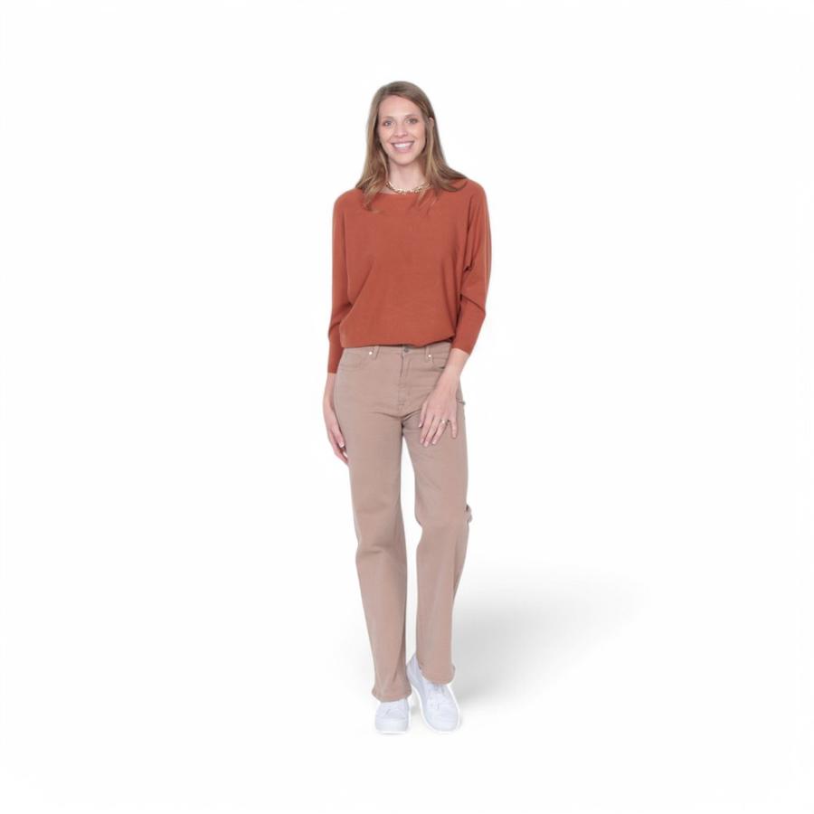 Sweater Mujer Wados 14754 Escote Redondo Naranjo Oxido