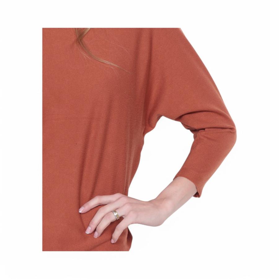 Sweater Mujer Wados 14754 Escote Redondo Naranjo Oxido