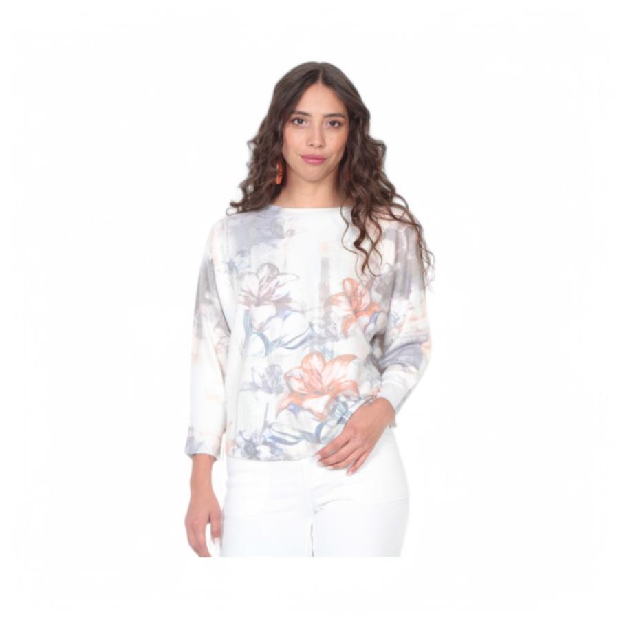 Sweater Mujer Wados 15012A Manga 3/4 Sublimado Blanco