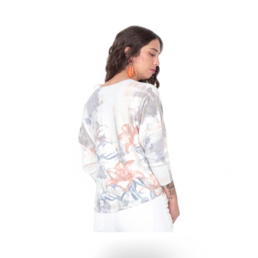 Sweater Mujer Wados 15012A Manga 3/4 Sublimado Blanco