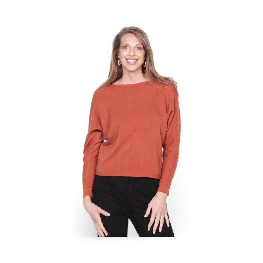Sweater Mujer Wados 15777 Escote Bote Naranjo Óxido