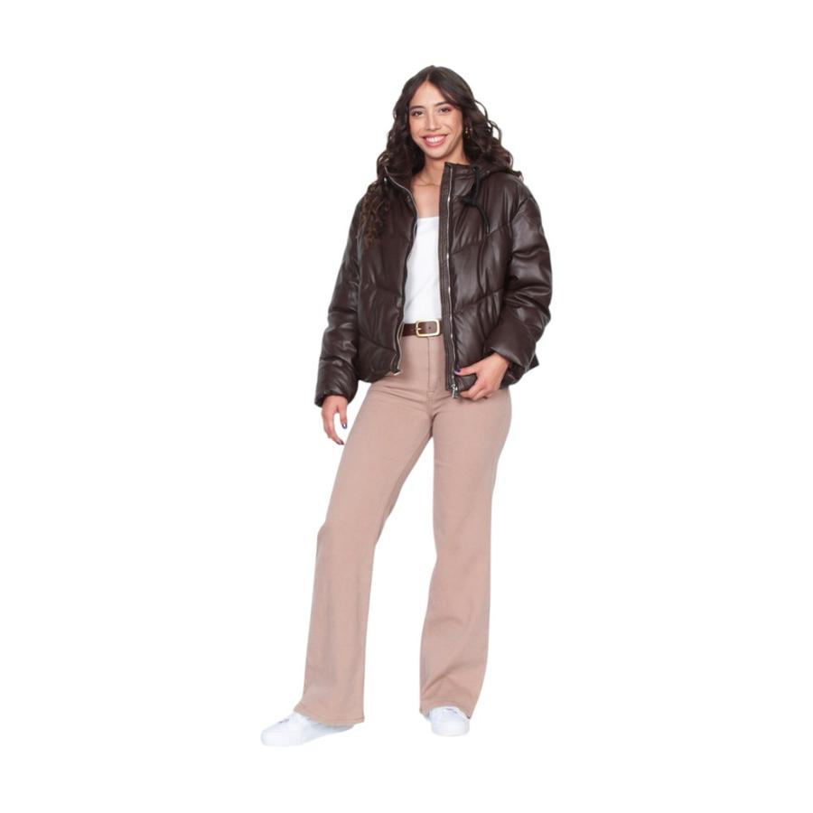 Parka Manga Larga Wados Mujer Puffer Café
