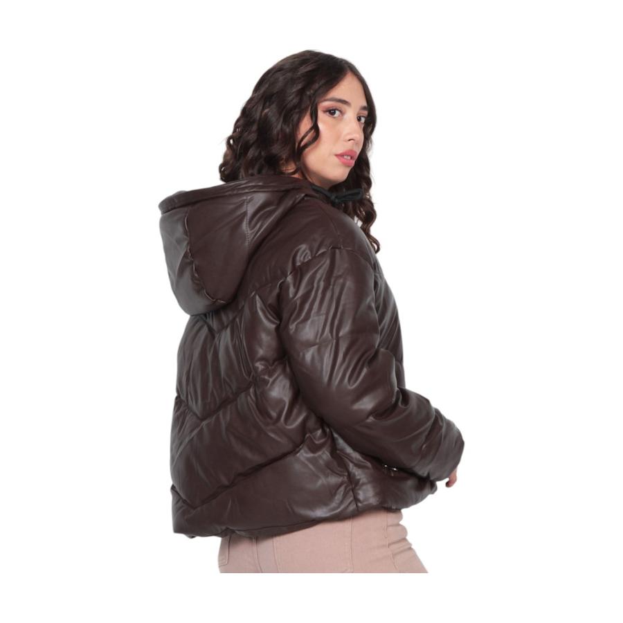 Parka Manga Larga Wados Mujer Puffer Café