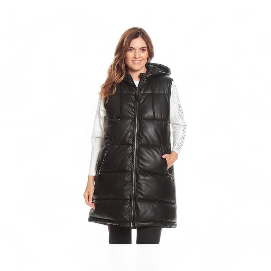 Parka Mujer Wados Larga Sin Mangas Acolchado Negro