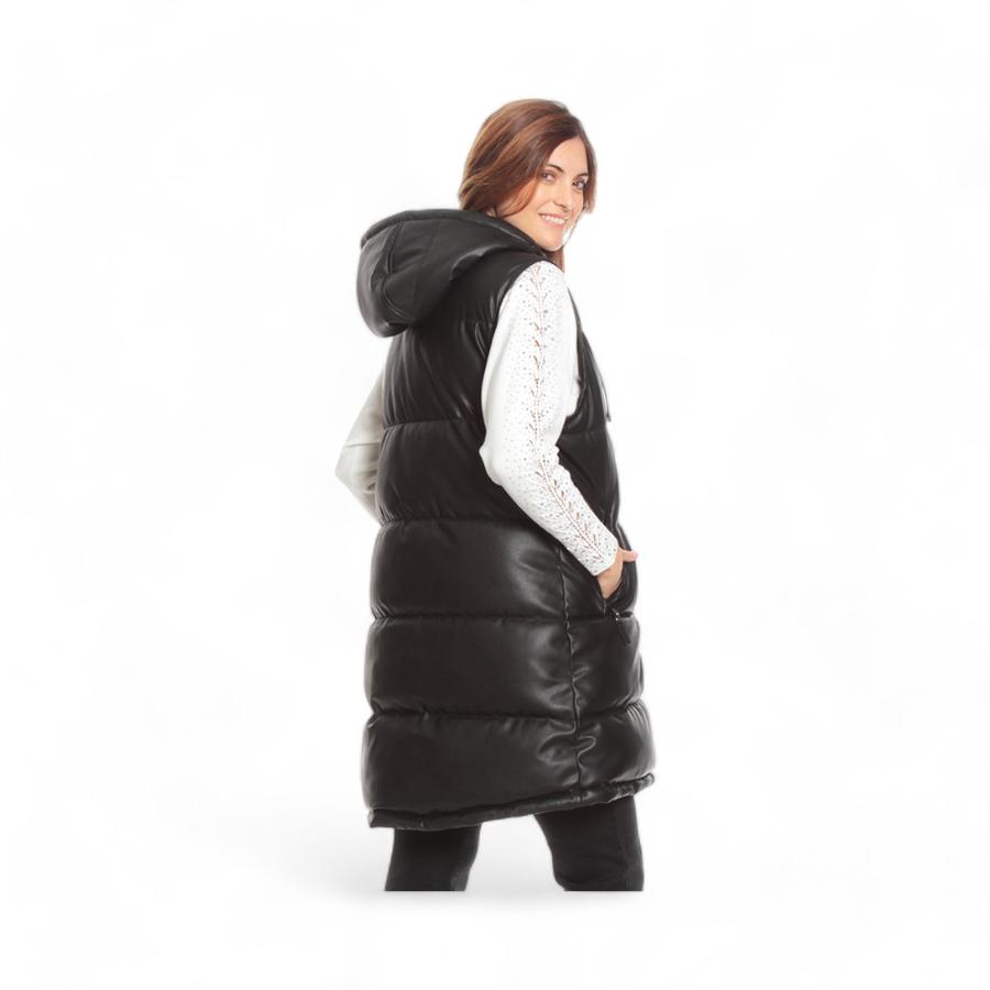 Parka Mujer Wados Larga Sin Mangas Acolchado Negro