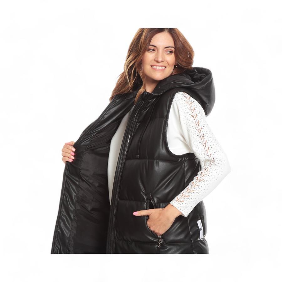 Parka Mujer Wados Larga Sin Mangas Acolchado Negro