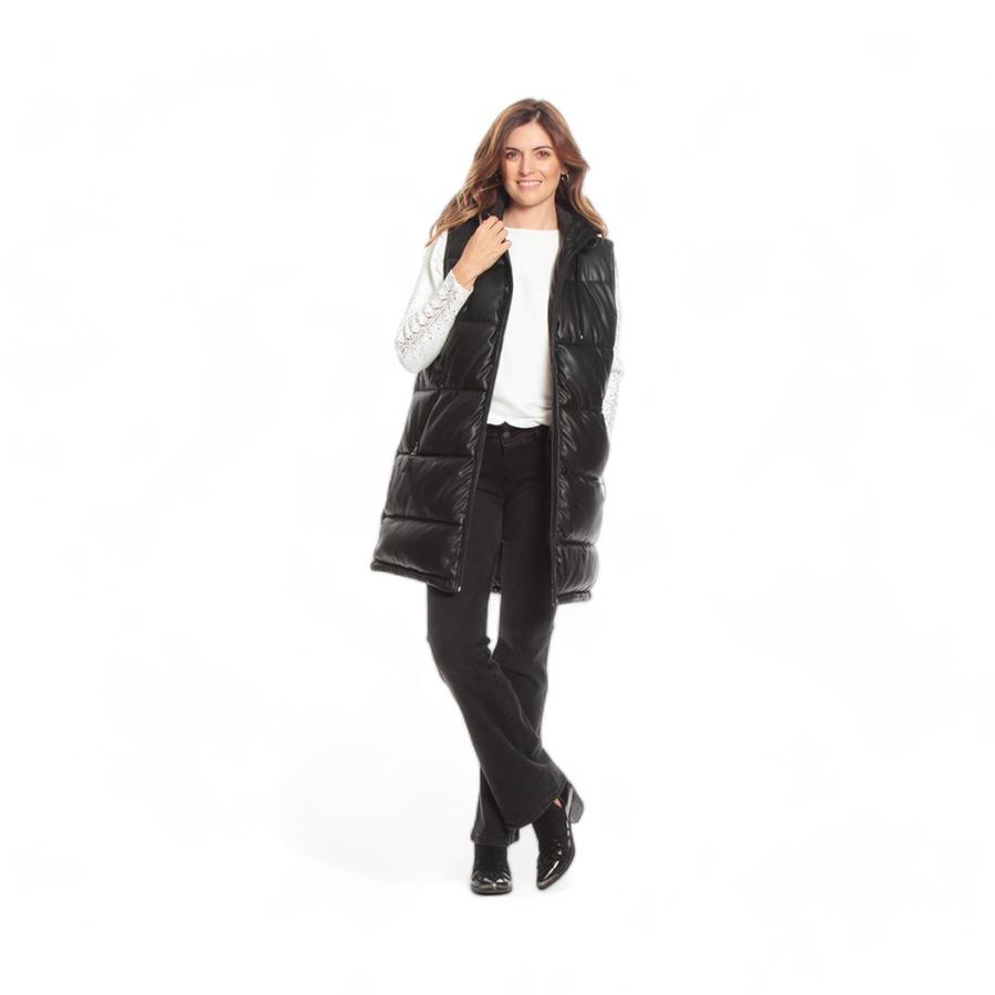 Parka Mujer Wados Larga Sin Mangas Acolchado Negro