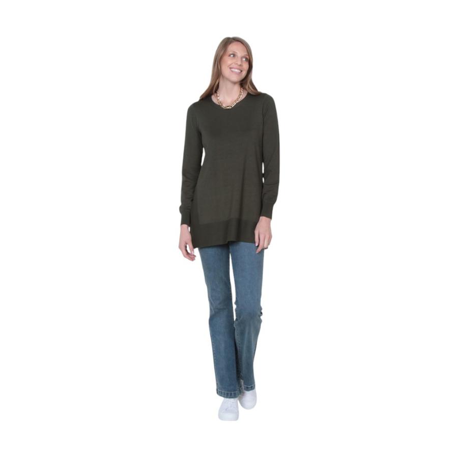 Sweater Manga Larga Wados Mujer Escote Redondo Verde