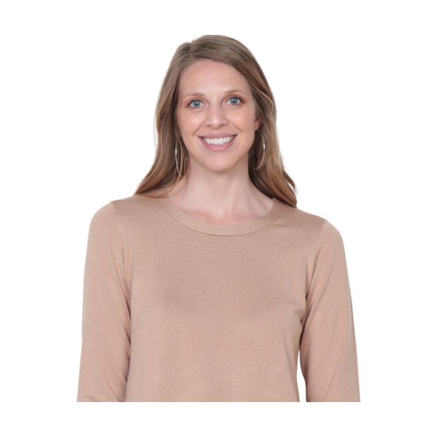 Sweater Manga Larga Wados Mujer Escote Redondo Beige