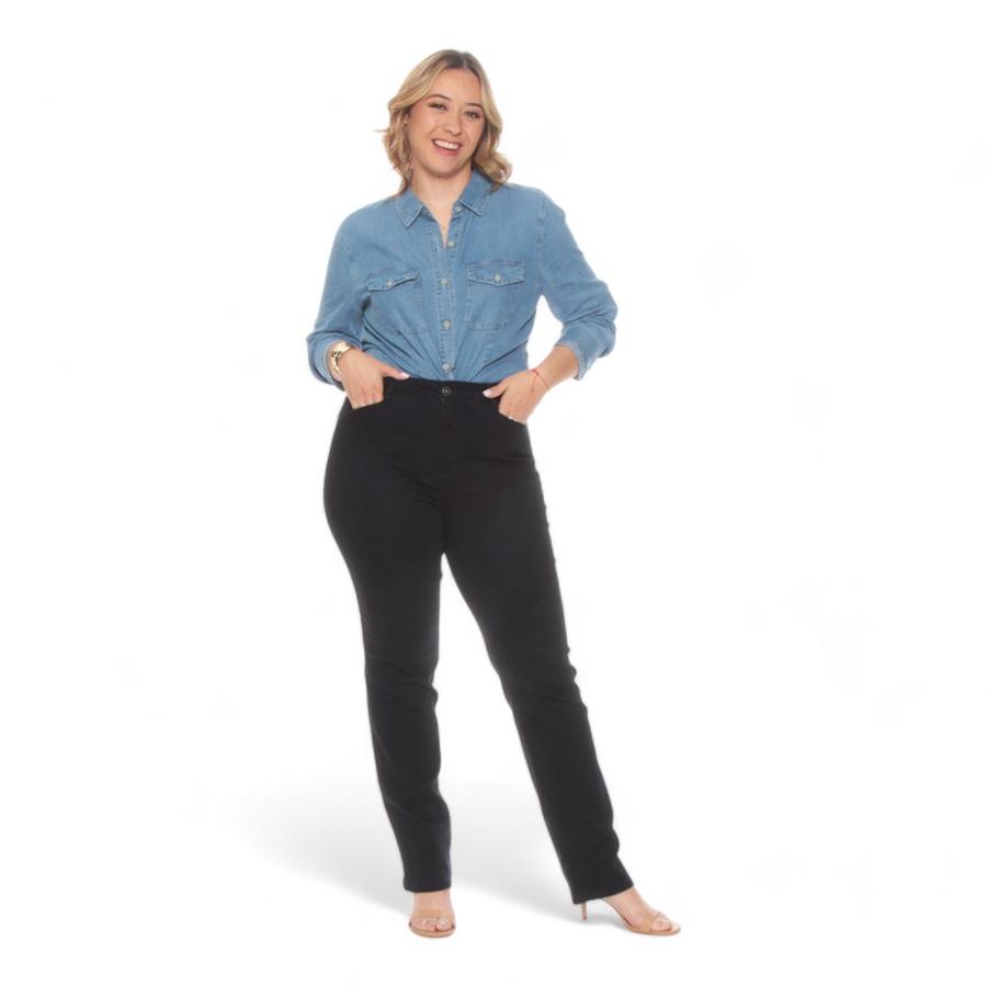 Jeans Recto Tiro Alto Mujer Wados Negro