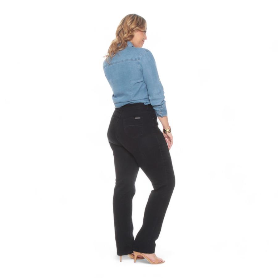 Jeans Recto Tiro Alto Mujer Wados Negro