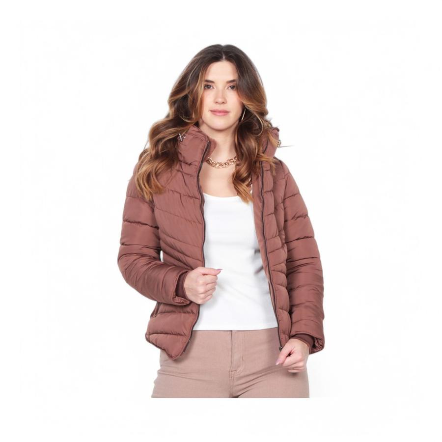 Parka Mujer Wados SN1263WA Con Gorro Full Zipper Café