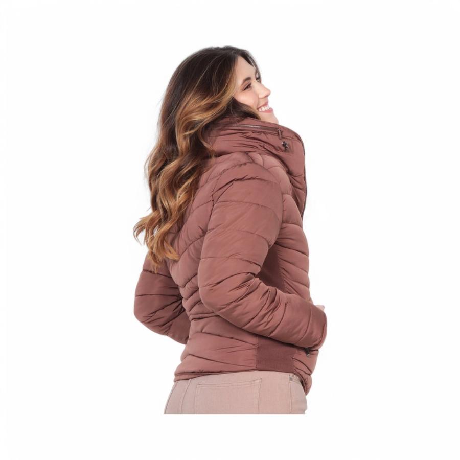 Parka Mujer Wados SN1263WA Con Gorro Full Zipper Café