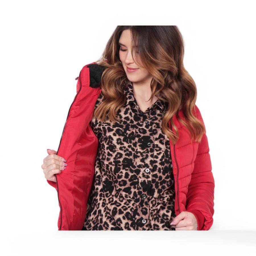 Parka Mujer Wados SN1263WA Con Gorro Full Zipper Rojo