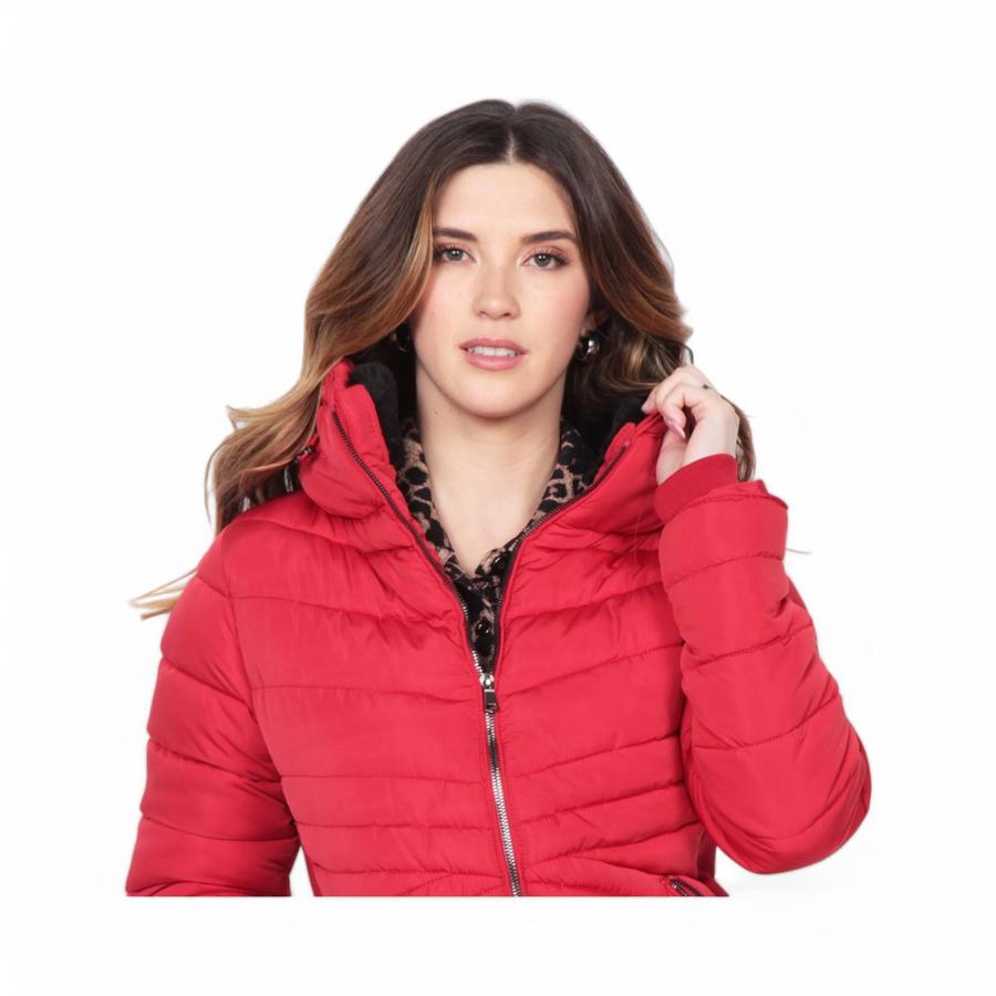 Parka Mujer Wados SN1263WA Con Gorro Full Zipper Rojo