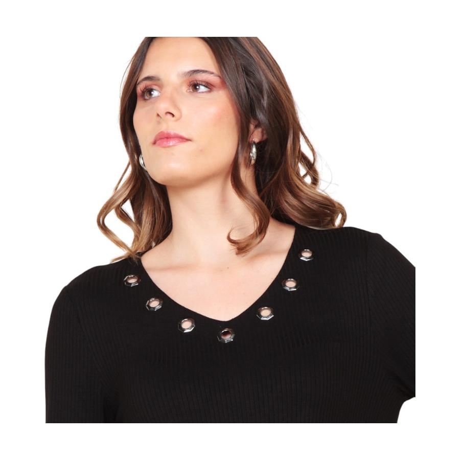 Polera Manga 3/4 Wados Mujer Negro