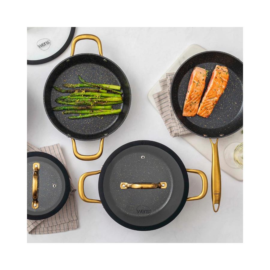Batería Cocina Wens 7 Piezas Aluminio Forjado Golden Series