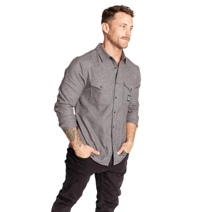 Camisa Cedro Orgánica Hombre Wild Lama Gris Oscuro