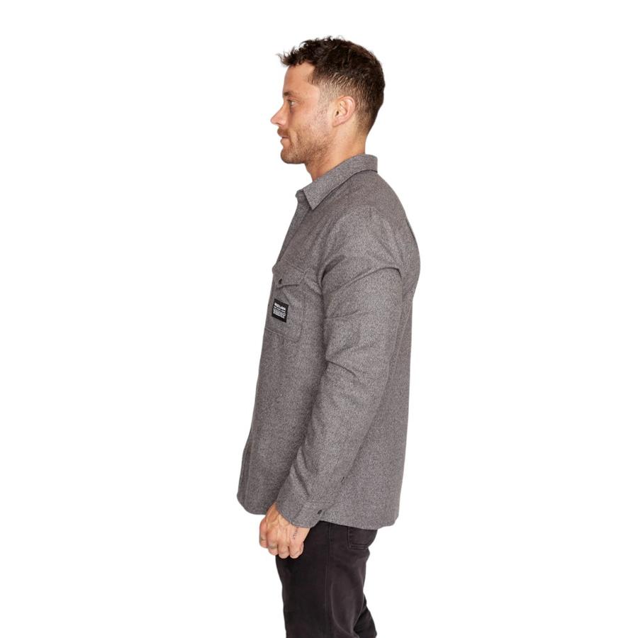 Camisa Cedro Orgánica Hombre Wild Lama Gris Oscuro