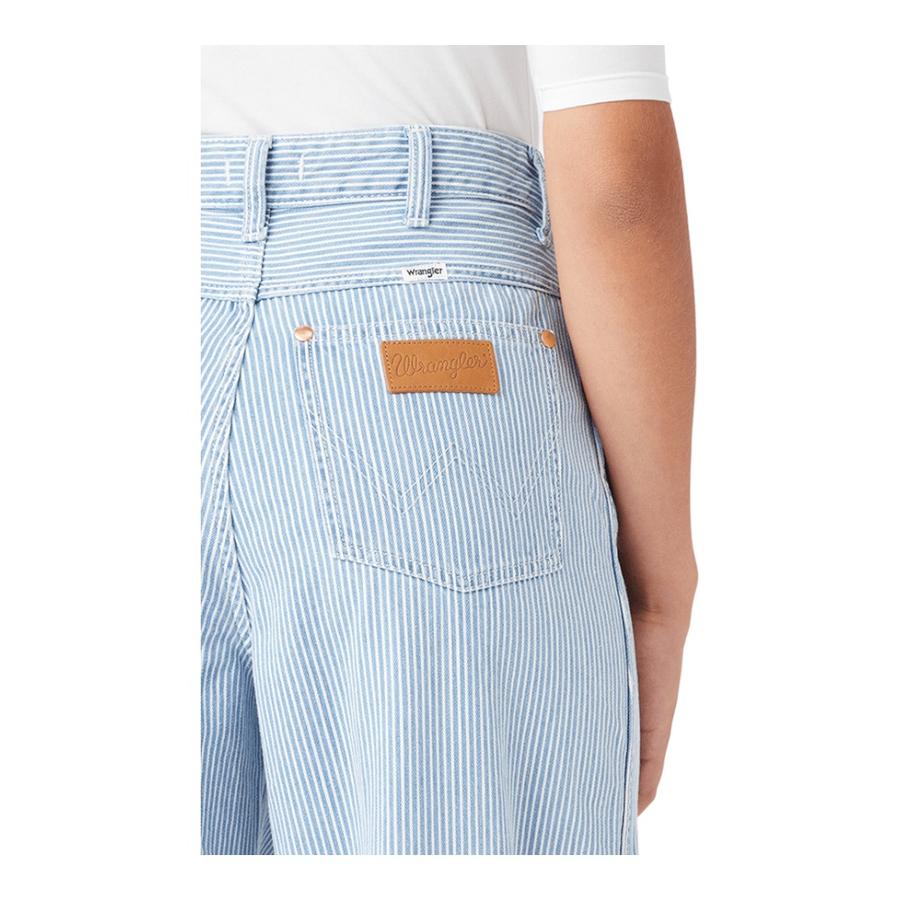 Jeans Mujer Wrangler Wide Barrel Straight Fit Celeste