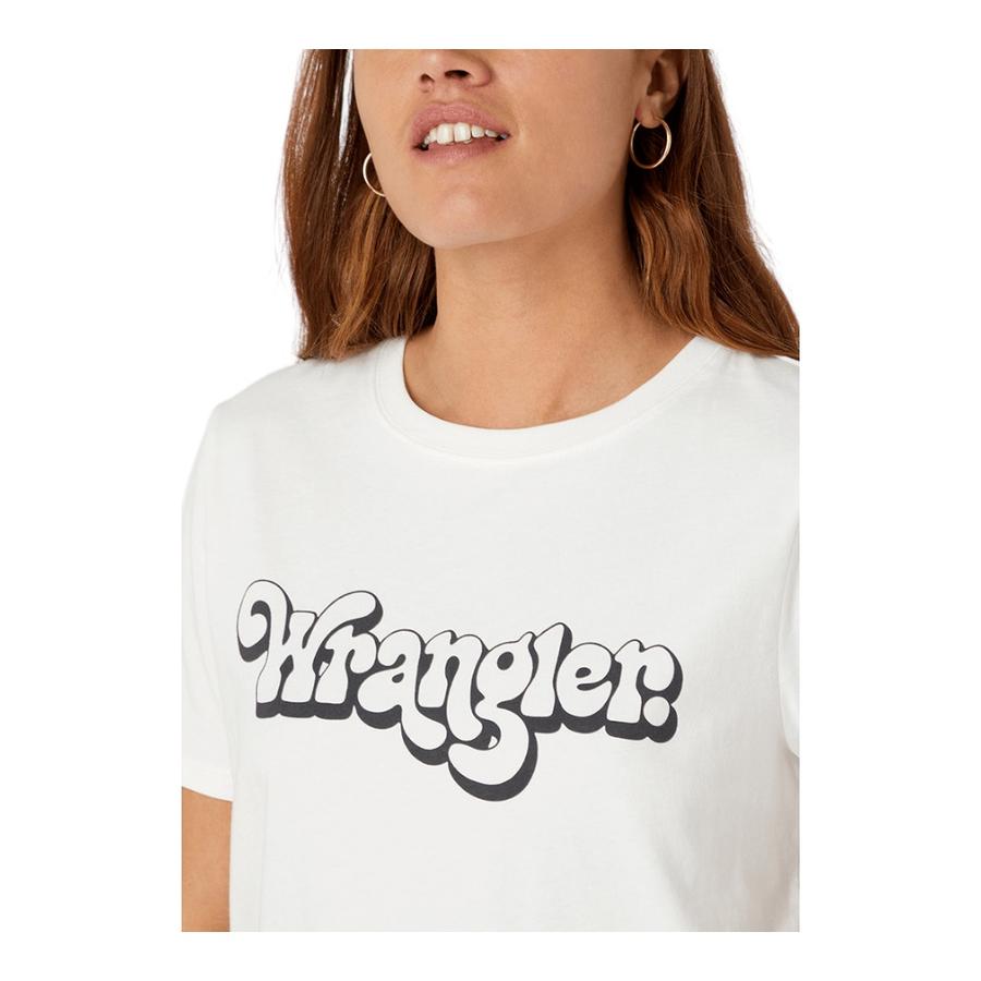 Polera Mujer Wrangler Logo 3D Tee Wornwhite Blanco