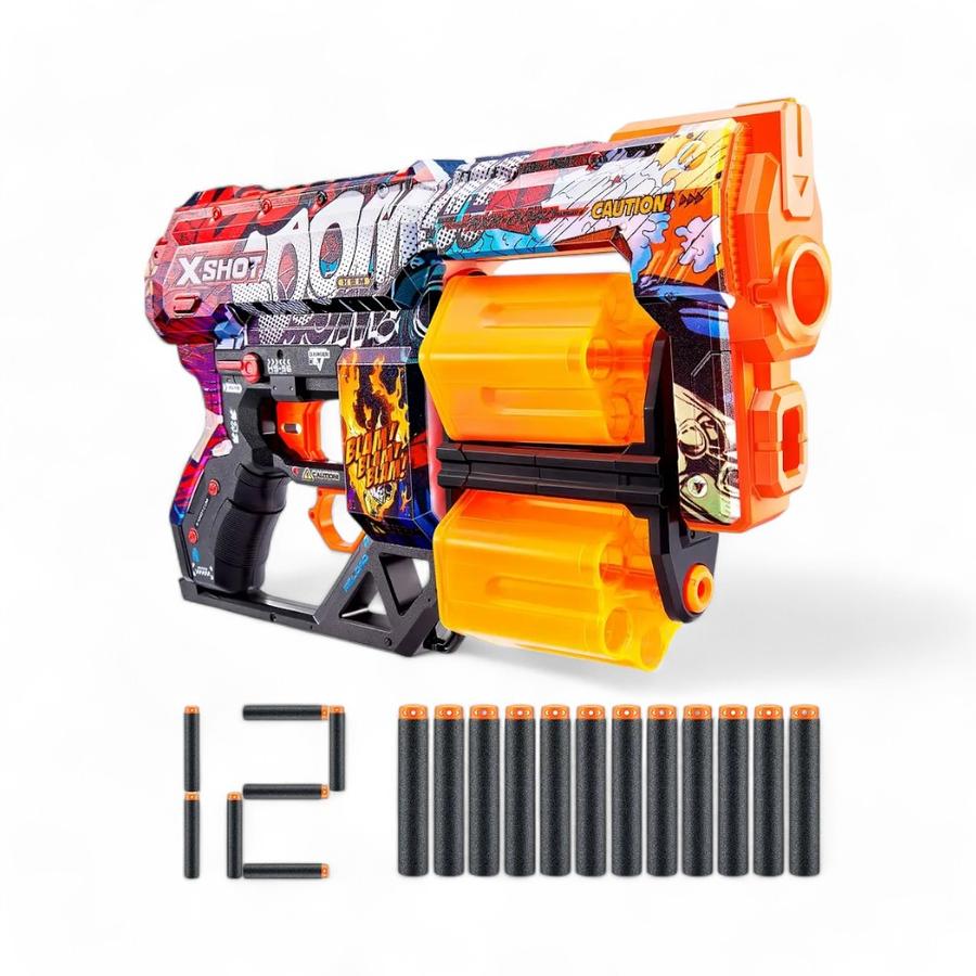 Lanza Dardos Coleccionable X-Shot Dread Skins + 12 Dardos